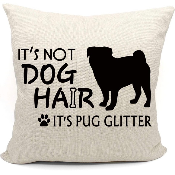 Black Pug Pillow,Pug Pillow Covers 18x18,Reserved for The Dog Pillow - Picture 1 of 6